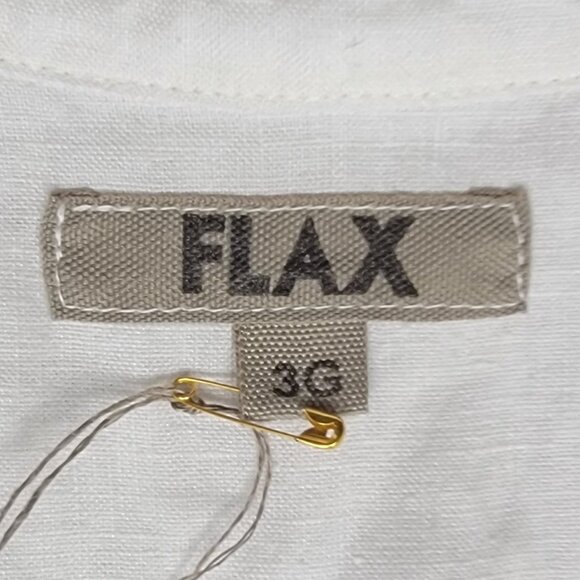 Flax Women's White Linen Button Down Shirt - Size 24-26 - Picture 9 of 9